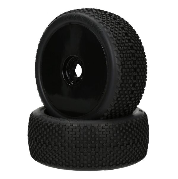 PA9388-Black Jack Mounted Tire (Red Compound/Carbon Wheel/1:8 Buggy)