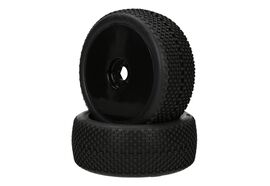 PA9387-Black Jack Mounted Tire (Yellow Compound/Carbon Wheel/1:8 Buggy)