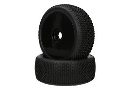 PA9386-Black Jack Mounted Tire (Pink Compound/Carbon Wheel/1:8 Buggy)